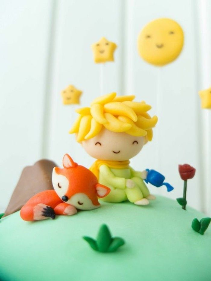 fajny pomysł-na-urodziny tort-the-mały-Prince'a Fox i Rose
