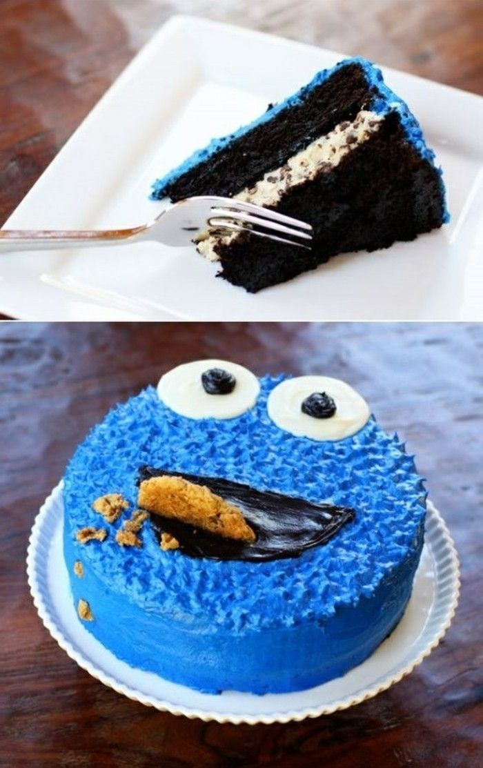 fajny pomysł-na tort urodzinowy dla dzieci Cookie Monster