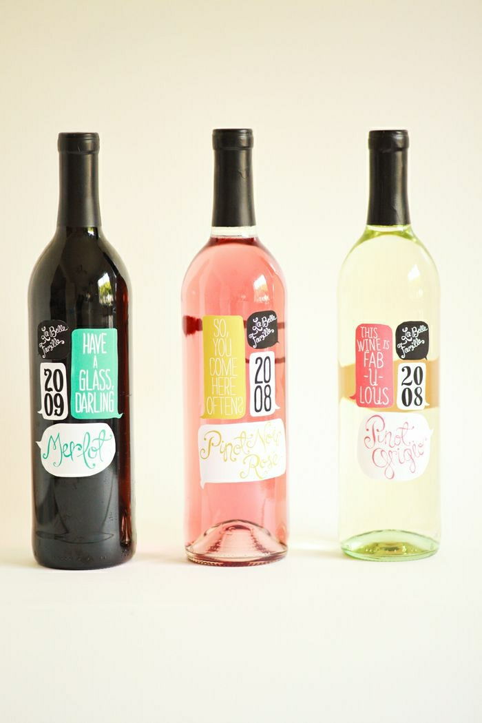 kul idé Personlig originale etiketter Styler annerledes vin varianter