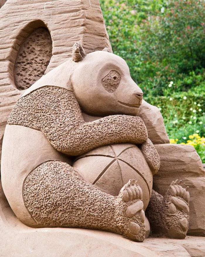 kjølig sand skulptur av-søt-Panda