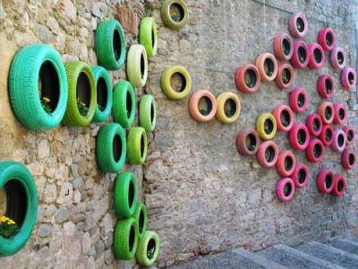 cool-DIY używane recykling opon w kolorze-kolorowy