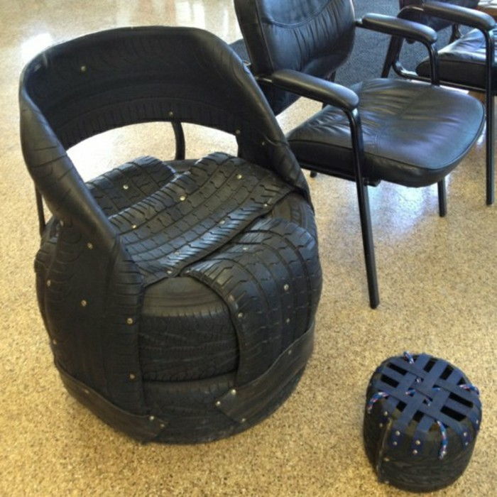cool-DIY-mobilya-den-araba lastiği kullanılan lastik geri dönüşüm siyah-tasarım