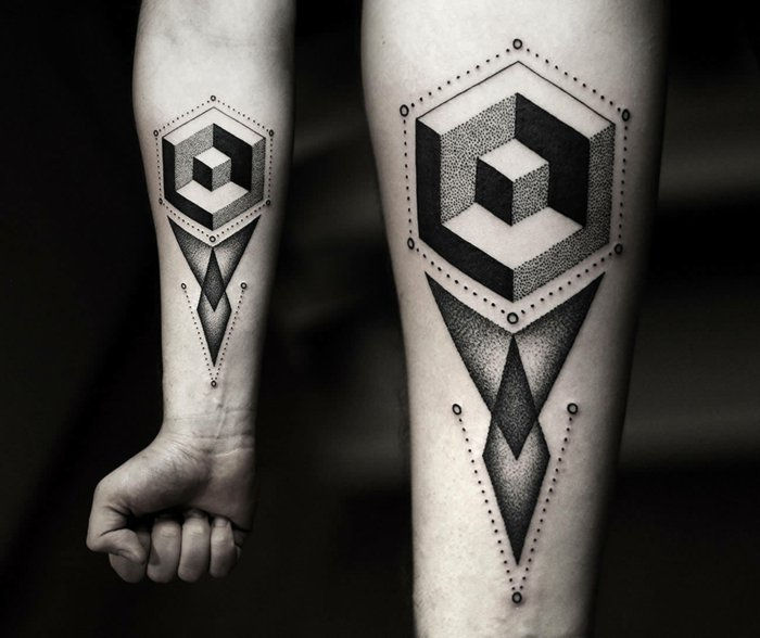 atvėsti geometriniai tatuiruotės nuotraukos rankos tatuiruotes