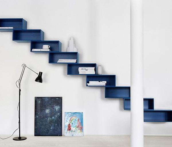 kule moderne innvendig trapp-i-Blue