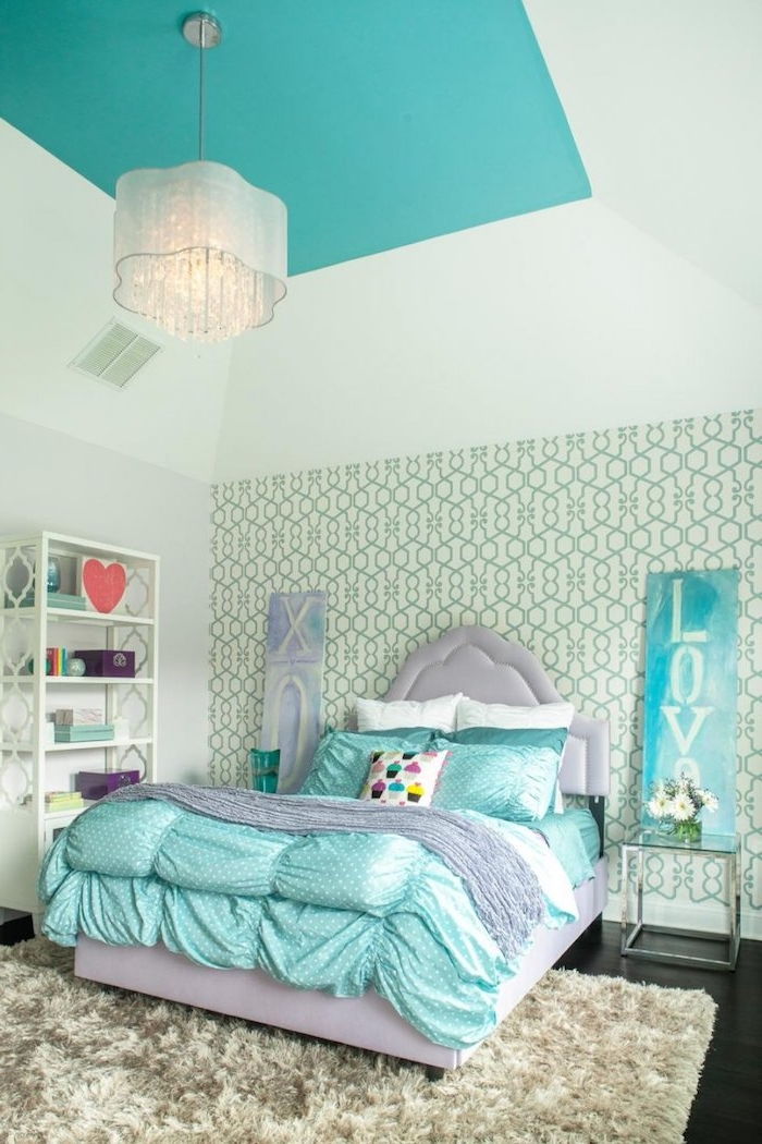 Mladinska soba dekle v modrem in sivem, zakaj ne bi imeli lepe ideje Creative teenager soba ideje srce na polici