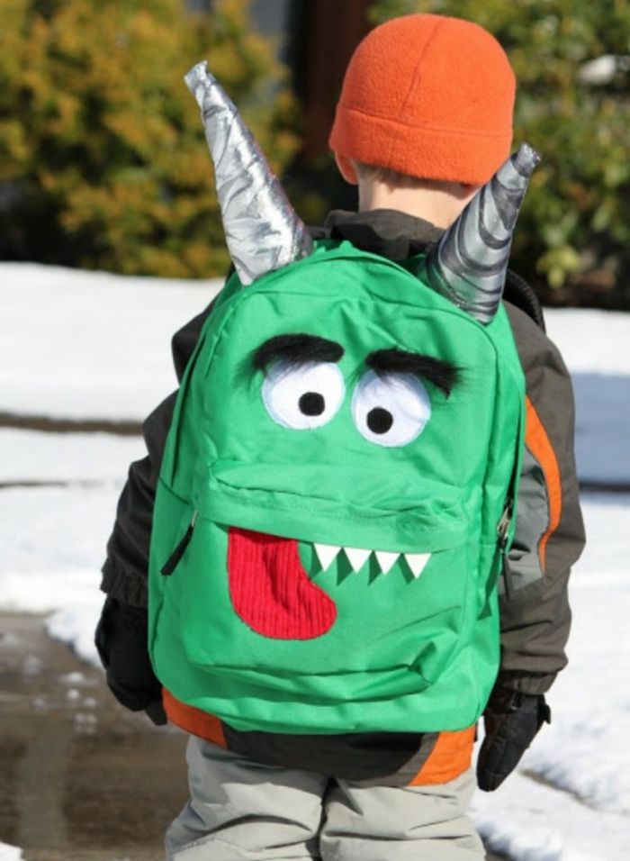 upiększyć nudny zielony plecak tak, aby sprawiał przyjemność dziecku