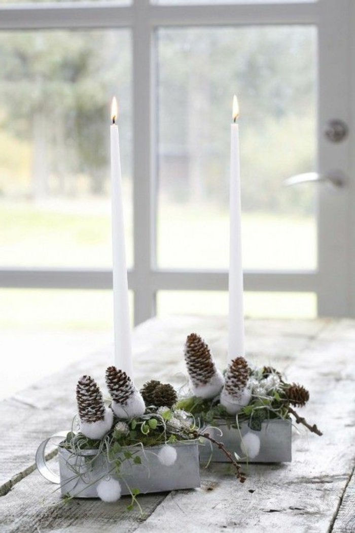 Cool-white-weihnachtsdeko stolové dekorácie Thong sviečky Green