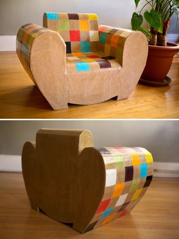 cool-stol-of-papirja vzpostavitev ideje-Tinker-z-škatli-kartone-