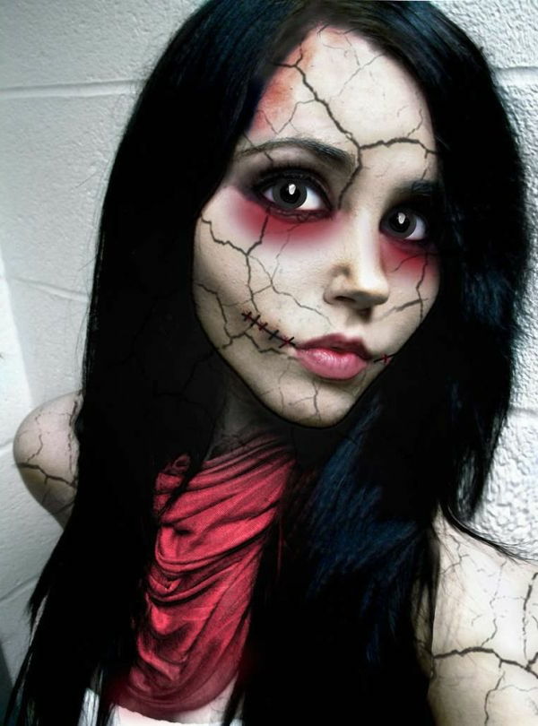 -Assustador-face fresco Halloween make-idéia-