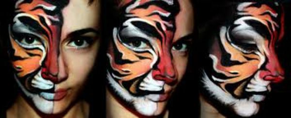 cool tigras-make-up-the-pusė-ir-veidu