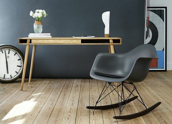 danish-Moebel-minimalista-Moebel-pelle dondolo pavimento-parete-Clock-desk-legno-blumenvas sedia-legno