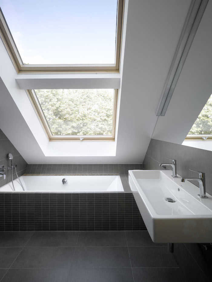 penthouse ustanoviti idejo kopalne umivalnik okna ideje črne bele notranjosti