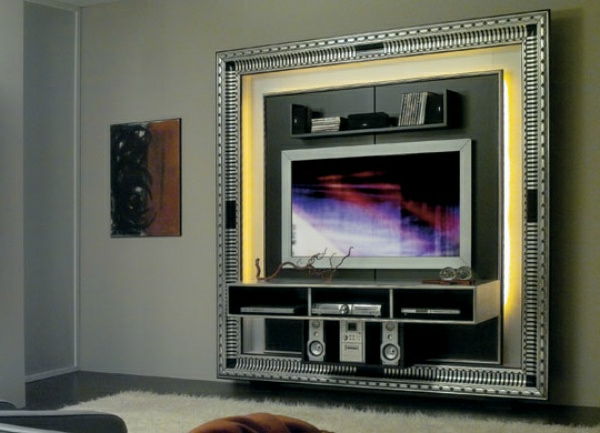 artdeco stil - modern tv på väggen