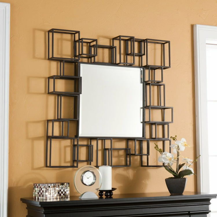 espelho de parede quadrados nobre-moderno designer de-chic-elegante-especial-arte