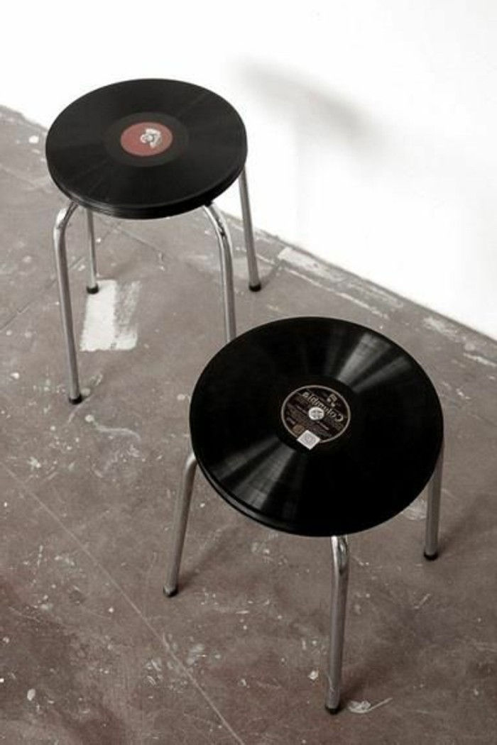 deco-off vinylplaten-mooie-stoelen-van-Schallplatten