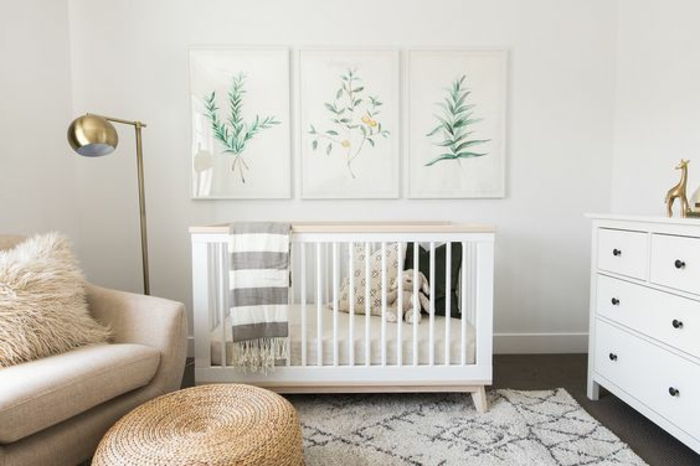 kreş tasarım terbiyeli tasarım iç tasarım bebek odası İskandinav tarzı beyaz yeşil bej