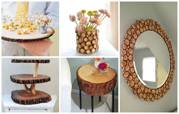 deko medienos gaminiai elementai medinis veidrodis išmatose gėlės vazos dekoracijos namų stovai