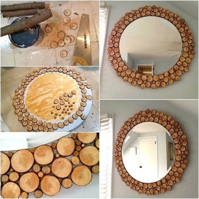 deko medžio veidrodžio šakos dekoracijos medienos vienetų deko idėjos su medžio apdailos idėja