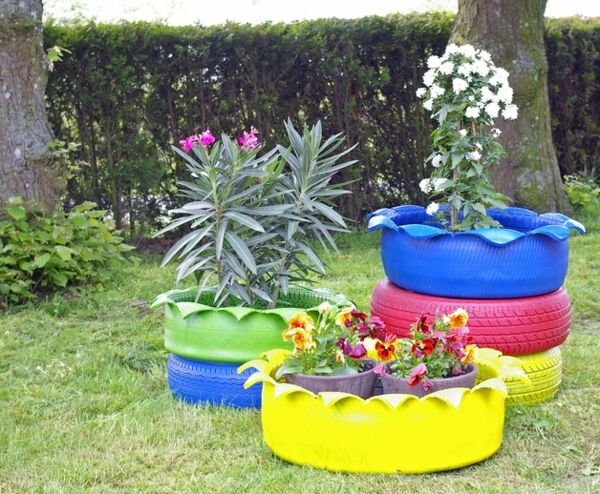 deco-ideeën-flower-aanplant bucket-of--d ranged-tuin ontwerp-ideeën-Gartengestaltung-voorbeelden-tuinontwerp ideeën