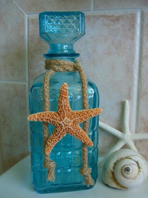 ozdobné hviezdice a malé lano na dekoráciu fľaše