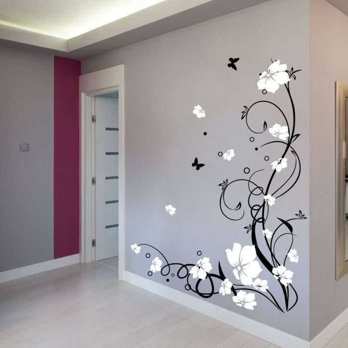 Dekorowanie pomysły-korytarz-elegancki-białe kwiaty