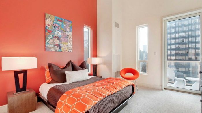 Zdobenie nápady byt-spálne-in-oranžové-make