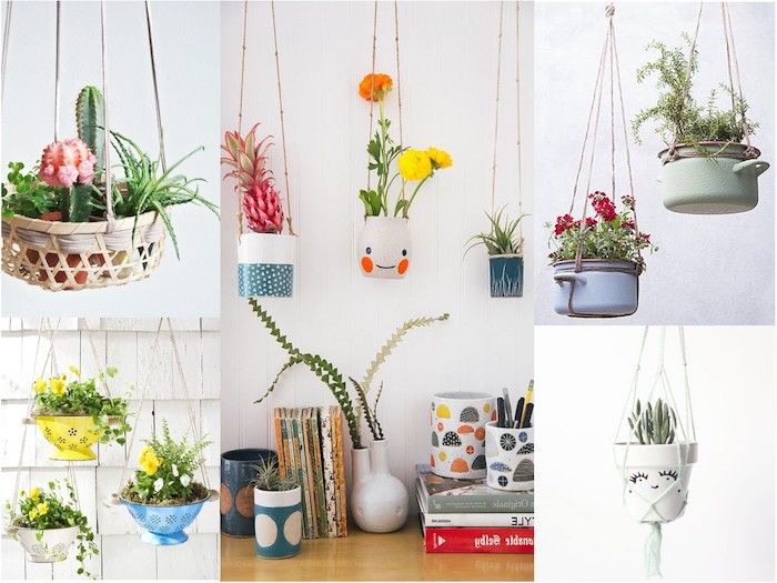 hängande vimpel själv gör vackra hängande dekorationsidéer matlagningspott blomsterkrukadekoration