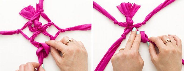 göra armband knut instruktion diy projekt för att låna dig själv gör rosa cyklamen färg