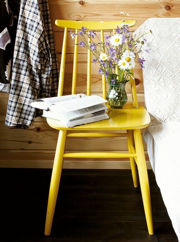 Dekorative gul stol design idé