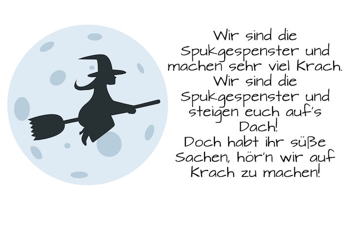 ハロウィーンの言葉で、飛ぶ黒い魔女と大きな月とこの写真を見てみましょう