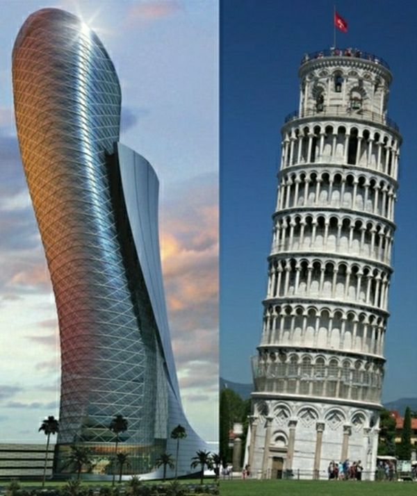 Capital Gate Abu Dhabi av tårnet i Pisa