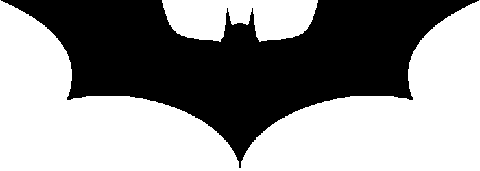 Her finner du en svart, liten flygende flaggermann - dette er Batmans logo fra Nolans film The Dark Knight Rises - en flygende svart flaggermus