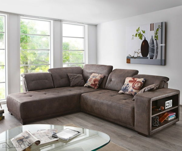 Design-idei de-colț de canapea-pentru-living-canapea maro