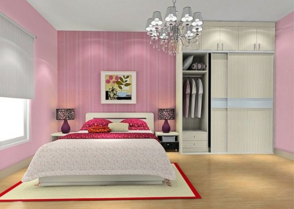 wallpapere de designer-dormitor-roz-perete-color-roz