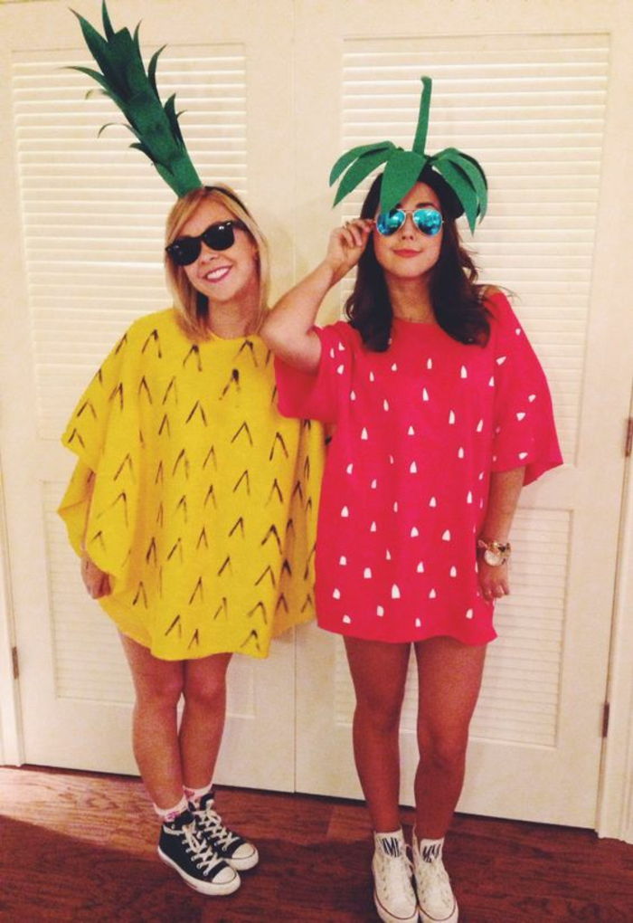 Nápady na kostýmy pre najlepších priateľov - dva ovocie