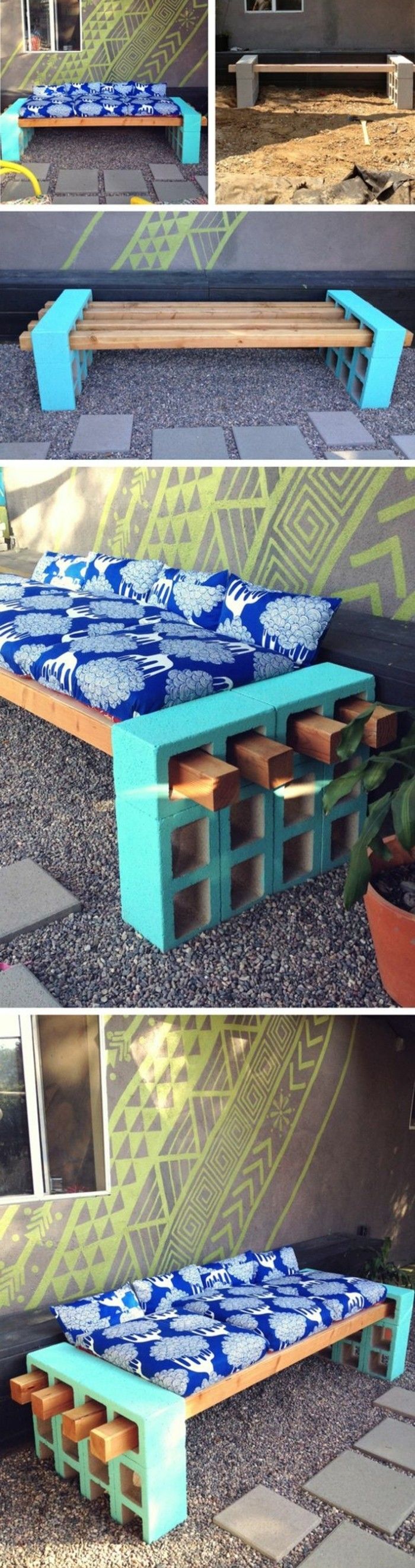 DIY-Moebel-wohnideen-seoeber podejmowania blue-sofa-z drewna