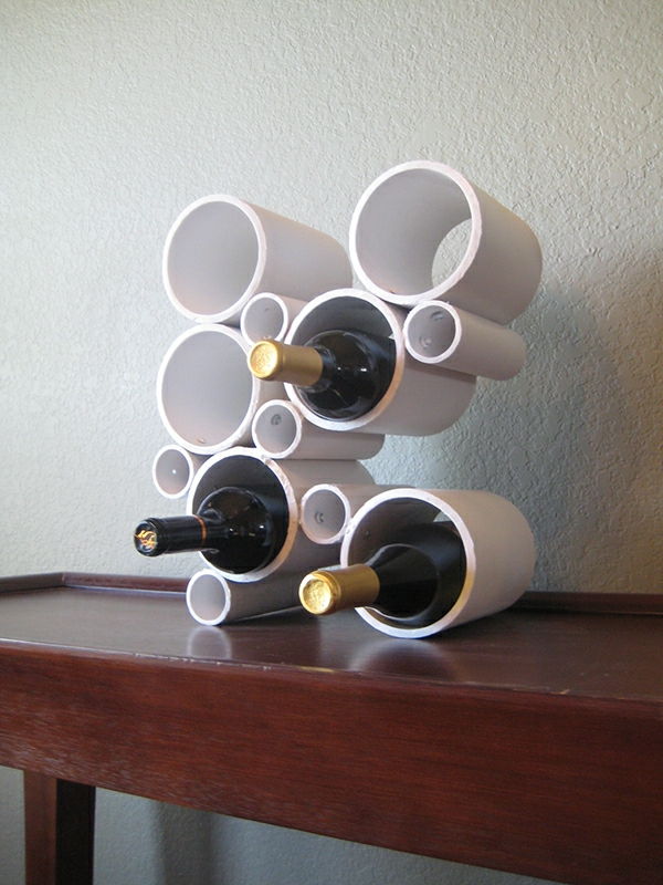Diy model van wijnrek witte kleur bolvormige elementen