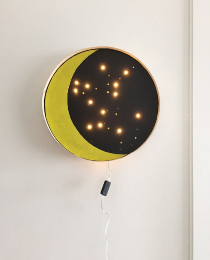 vakker nattbordslampe - natthimmel, månen og stjernen aksenter, DIY ideer å etterligne