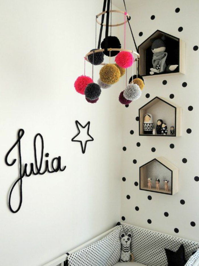 estatuetas diy-wall shelf-decoração da parede-parede-sticker-borla pequena cama-baby-berçário