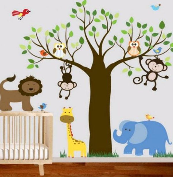 Jungle Nursery-Super Creative Wall Decor med malerier
