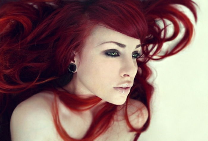 mørk rød-håret-vakre-utforming