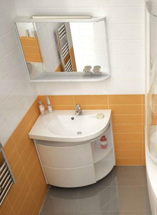 Umywalka narożna-modern-łazienka-pomarańczowy