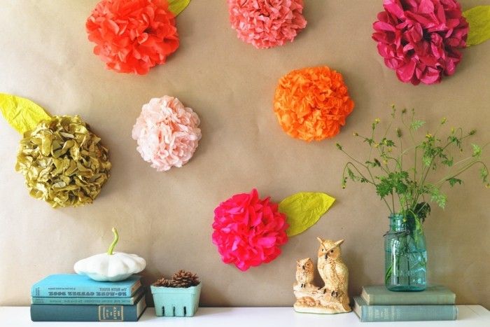 účinná kvety-in-the-Wall-remeslá nápady-s papierom