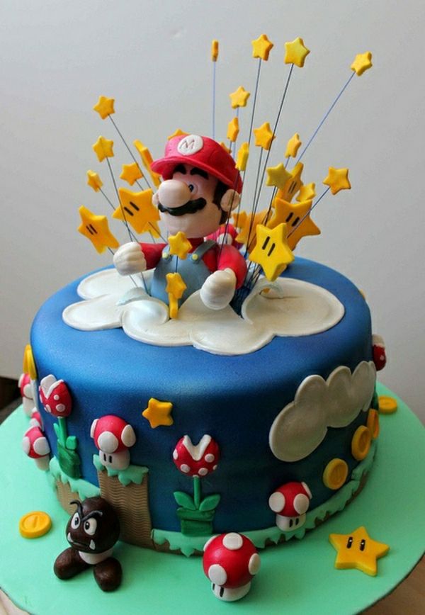 effektvolle_torten papuošti - Birthday Party-Kids-Didžioji pyragai-tvarka-super-Mario simbolių