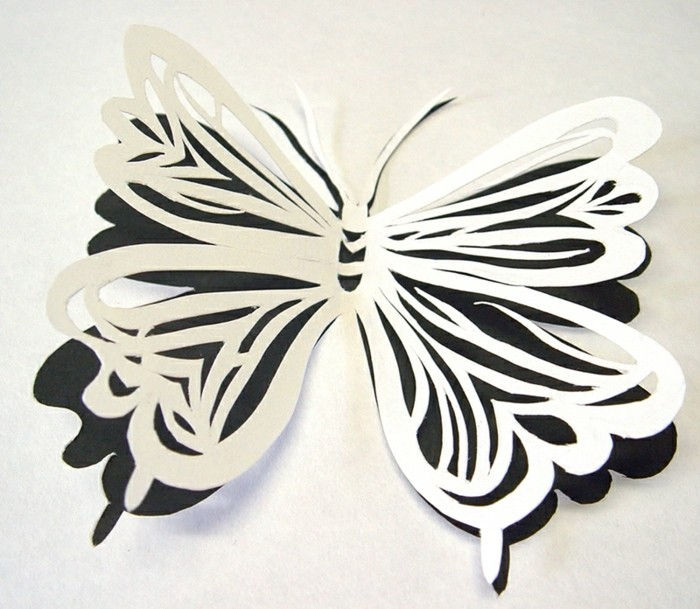 effekt fulldesign butterfly-hantverk idéer-of-papper-vit-och-svart