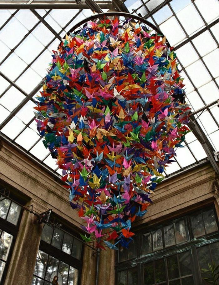 un migliaio di gru origami Lampadario