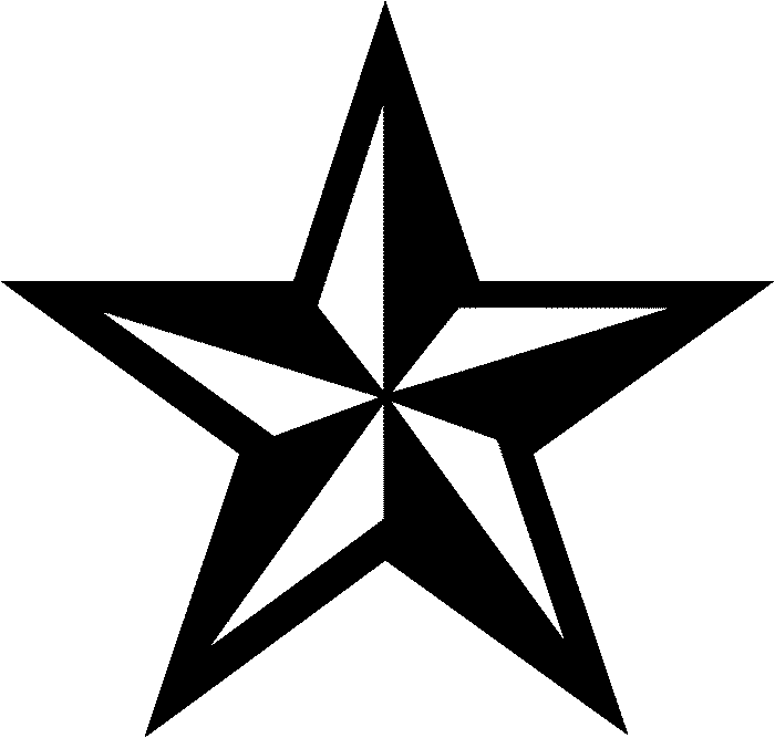 tatoveringsstjerne - en ide for en svart tatovering med en stor svart stjerne