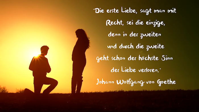 kolejna wspaniała i poruszająca serce mowa Johanna Wolfganga Goethe i zdjęcie ze wspaniałą parą kochanków