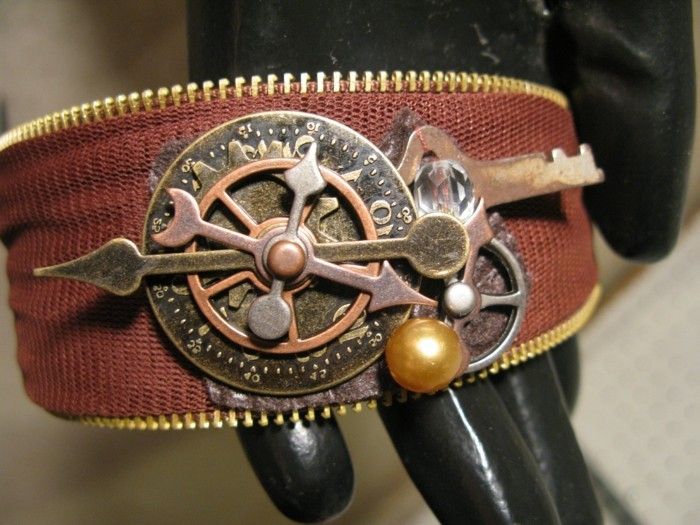 a-nice-steampunk-pulseira feita de couro