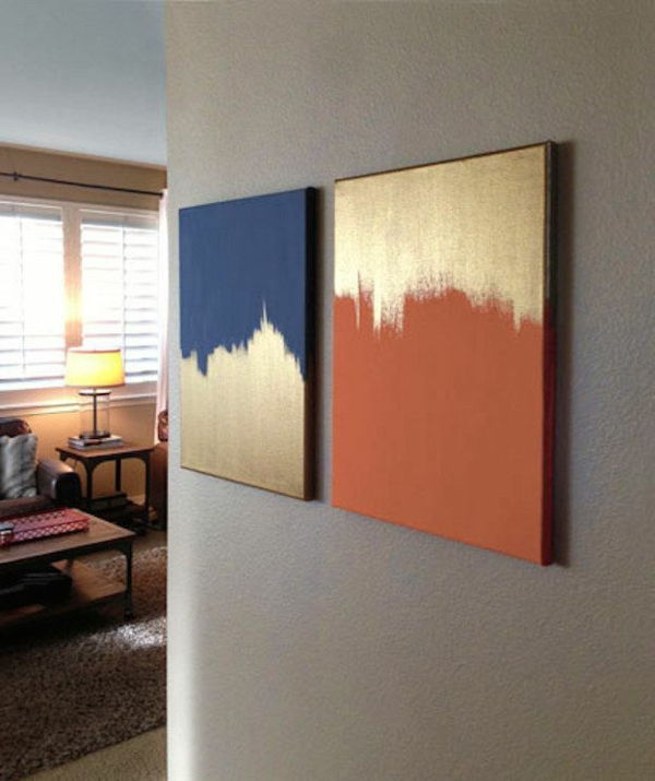 enkla hantverks-idéer-två-kvadratiska extravaganta bilder - för en modern lägenhetstycke
